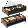 thumbnail image 1 of Under Bed Storage Containers with Wheels, Extra Large Wooden Underbed Shoes Organizer 2 Packs, Rolling Under the Bed Storage Drawers with Clear Lid, Heavy Duty Metal Frame for Clothes 36"L (Vintage), 1 of 7