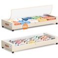 thumbnail image 1 of Under Bed Storage with Wheels 2 Pack, 85L Extra Large Under Bed Storage Containers with Metal Frame & Clear Lid, Rolling Underbed Organizer Bins Drawers for Clothes, Shoes, Blankets, Beige, 1 of 14