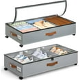 thumbnail image 1 of Under Bed Storage with Wheels, 2 Pack Under Bed Storage Containers with Adjustable Dividers & Clear Window, Rolling Underbed Organizer Bins Drawers for Clothes, Shoes, Blankets Toys, Grey, 1 of 15