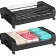 thumbnail image 1 of Under Bed Storage with Wheels, 2 Pack Under Bed Storage Containers, Under Bed Shoe Storage Organizer, Rolling Under Bed Metal Drawer for Clothes, Black, 1 of 8