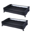 thumbnail image 1 of Under Bed Storage with Wheels, 2-Pack Under the Bed Storage Containers with Clear Lids & Label - 31.5x17.13x5.51 in Underbed Storage Bins - Rolling Metal Drawer for Clothes, Shoes, Toys (Black), 1 of 8