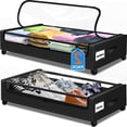 thumbnail image 1 of Under Bed Storage with Wheels, 2 Pack Under Bed Storage Containers with Dividers & Clear Lids, Under the bed storage Organizer Bins, Underbed Storage with Wheels for Clothes, 1 of 8