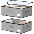 thumbnail image 1 of Under Bed Storage with Wheels, No Assemble Required 12 inches height Under Bed Storage bins,Large capacity Rolling Underbed Shoe Storage containers，dorm underbed storage drawers, 1 of 13