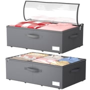 Under Bed Storage with Wheels, WLRETMCI 2Pack Large Under-Bed Storage Container, Rolling Bedroom Storage Organize for Clothes, Shoes,Toys, No-Tool Assembly