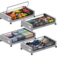 thumbnail image 1 of Under Bed Storage with Wheels, XXL 60L Under the Bed Storage Bins, Underbed Storage Containers with Lids & Label, Rolling Metal Drawer for Shoes, Clothes, Books, Toys (4-Pack Gray), 1 of 12