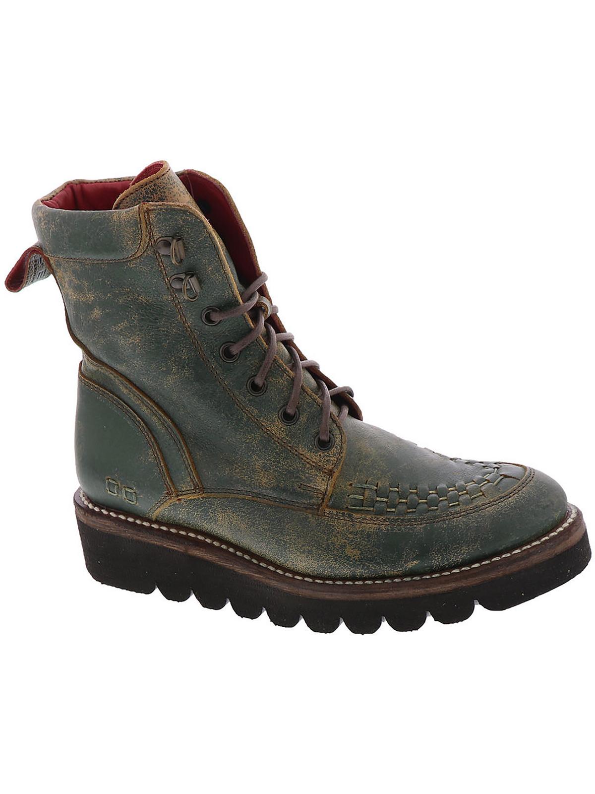 Bed Stu Womens Elisha II Leather Distressed Combat & Laceup Boots