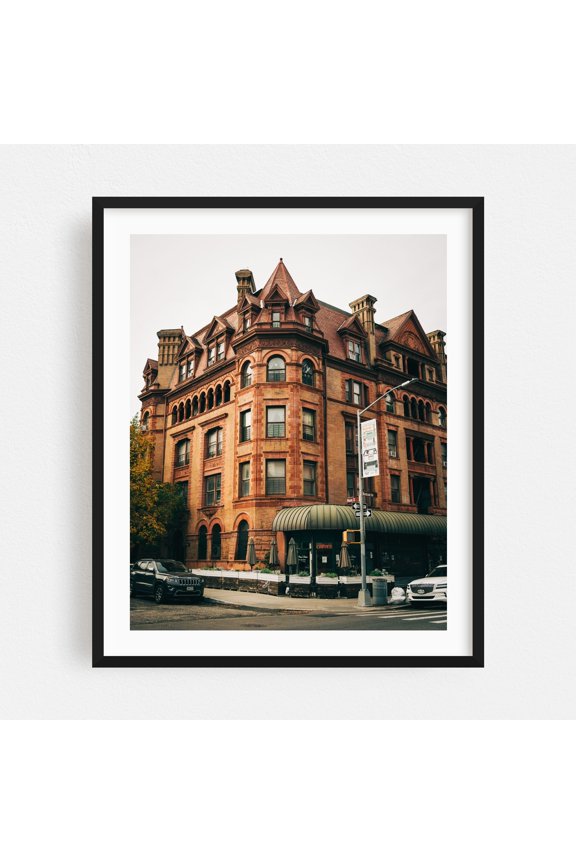 Bed-Stuy Architectural 01 - Brooklyn New York Photography Architecture Vintage City Street Photography Autumn Travel Poster Black Framed Wall Art Print 6 x 8 inches