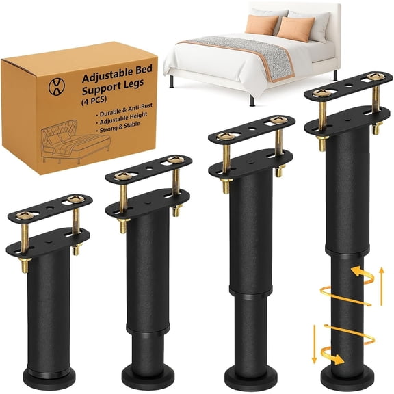 Bed Support ,Adjustable Bed  7.08-13 inch,Adjustable Furniture  Heavy Duty Bed Frame Support  Replacement for Furniture & Platform Slat Supports 4 Pack
