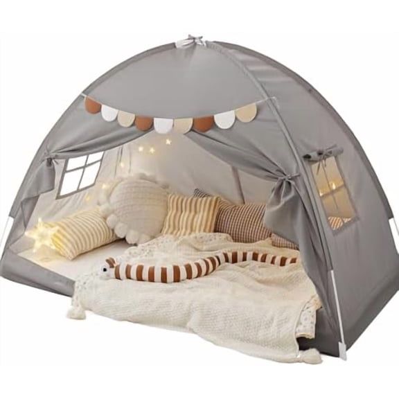 Bed Tent Bed Canopy Bunk Twin Size for Kids, Toddler Tent Indoor Floor Privacy Sleeping Tents Playhouse Drafty Room, Twin Bed Tents Blackout Space on Bed for Boys Girl Birthday, Christmas House Gift