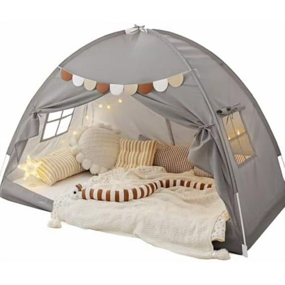 Bed Tent Bed Canopy Bunk Twin Size for Kids, Toddler Tent Indoor Floor Privacy Sleeping Tents Playhouse Drafty Room, Twin Bed Tents Blackout Space on Bed for Boys Girl Birthday, Christmas House Gift