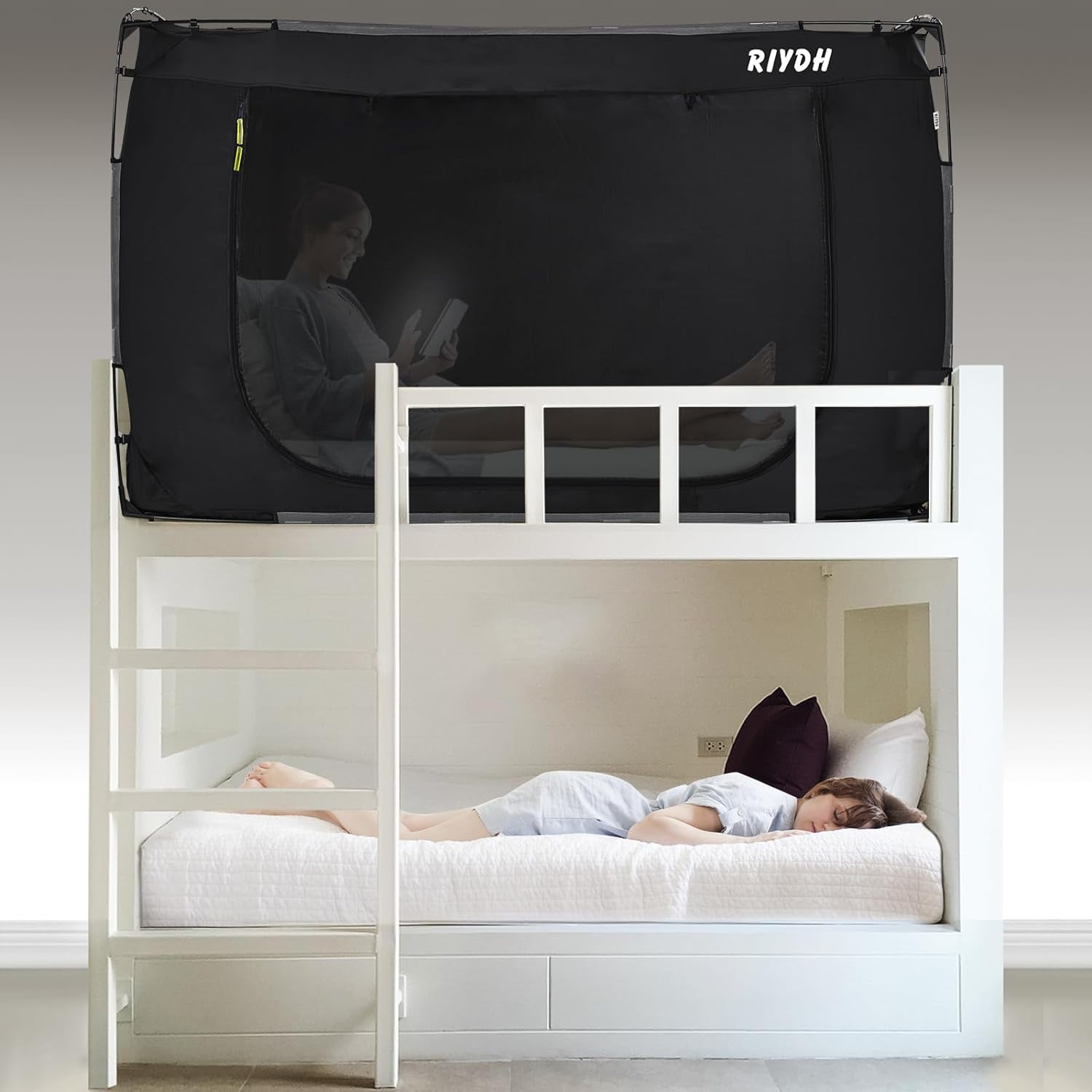 Bed Tent Bed Canopy Bunk Twin Size Tents for Adult and Kids- Portable Dream Tent Indoor Sleeping Tents 93% Blackout with 3 Doors Breathable Big Space Tents