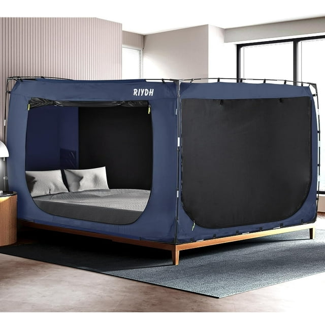 Bed Tent Bed Canopy Full Size Tents for Adult - Portable Dream Tent Indoor Sleeping Tents 93% Blackout with 3 Doors Breathable Big Space Tents