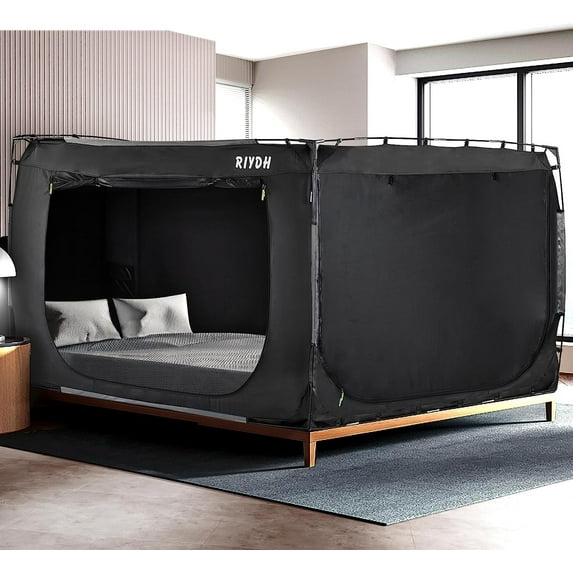 Bed Tent Bed Canopy Queen Size Tents for Adult - Portable Dream Tent Indoor Sleeping Tents 93% Blackout with 3 Doors Breathable Big Space Tents