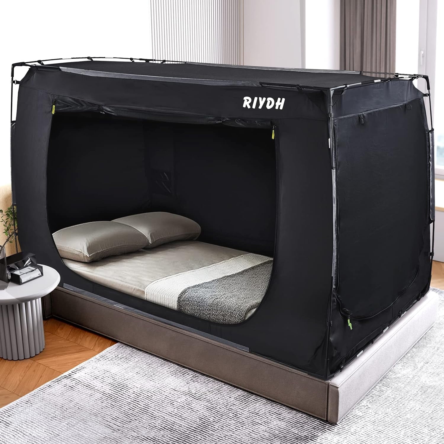 Bed Tent Bed Canopy Twin Size Tents for Adult and Kids- Portable Dream Tent Indoor Sleeping Tents 93% Blackout with 3 Doors Breathable Big Space Tents