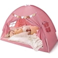 thumbnail image 1 of Bed Tent Twin, Bed Canopy for Kids Girls, Tents Toddler Portable Sleeping Tents Indoor, Pink Bunk Canopy Floor Playhouse for Twin Size Bed for Birthday Toy House Gift, 1 of 15