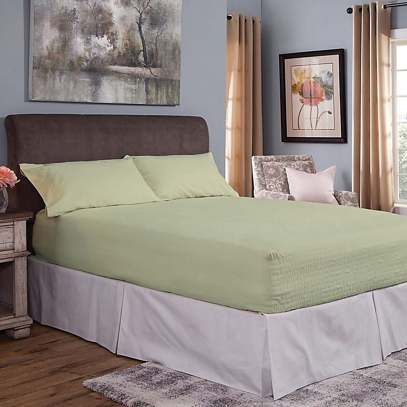 Bed Tite Cotton Flannel 150Thread Count Twin Sheet Set in Sage
