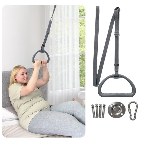 Bed Trapeze for Elderly Bed Pull Up, Stand Assist Lift Bar, Hospital Bedside Trapeze for Bed Mobility & Transfer, Ceiling Mounted Grab Bar, Stand Ladder Bed Standing Helper for Disabled Handicap