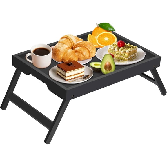 Bed Tray Table with Folding Legs, Bamboo Breakfast in Bed for TV Table, Laptop Computer Tray, Eating, Snack Tray, Breakfast Trays, Bed Trays, Serving Trays