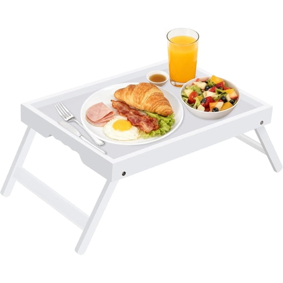 Bed Tray Table with Folding Legs, Bamboo Breakfast in Bed for TV Table, Laptop Computer Tray, Eating, Snack Tray, Breakfast Trays, Bed Trays, Serving Trays