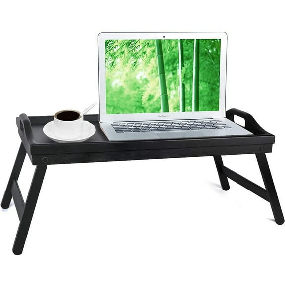 Bed Tray Table Folding Legs with Handles Breakfast Tray for Sofa Eating,Drawing,Platters Bamboo Serving Lap Desk Snack Tray
