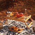 Bed Tray Table with Foldable Legs,Bamboo Breakfast Tray with Handles
