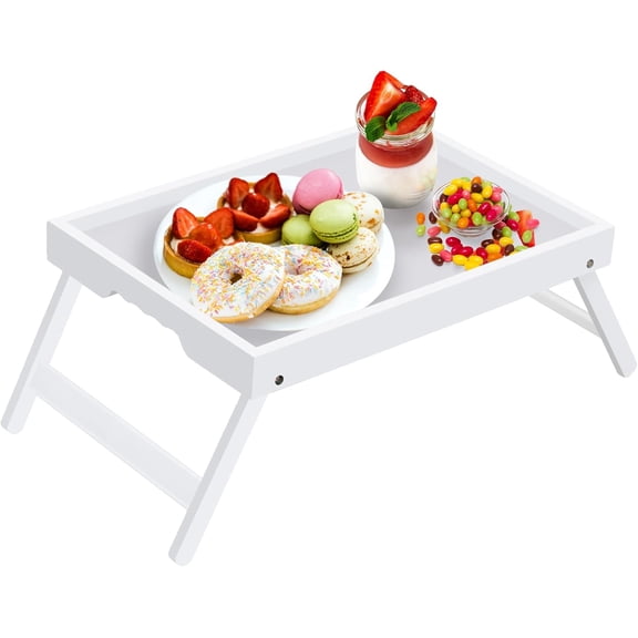 Bed Tray Table with Folding Legs,Bamboo Breakfast in Bed for TV Table, Laptop Computer Tray,Eating,Snack Tray