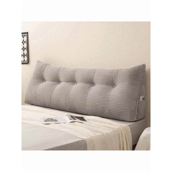 Bed Triangular Headboard Pillow Wedge Body Support Pillow Reading Pillow Full Filling Backrest Positioning Support Bolster Lumbar Cushion Removable Cover With Side Pockets Twin Queen King Size For