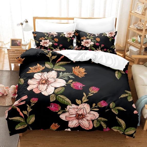 Bed Twin Single Pillowcase Print 3D Size Full King Linens Case Quilt Set Bedding Cover Duvet Double Flower