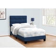 thumbnail image 1 of Bed - Twin Size - Upholstered - Bedroom - Frame Only - Youth - Blue Velvet, 1 of 4
