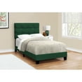thumbnail image 1 of Monarch Bed, Twin Size, Upholstered, Frame Only, Green Velvet, Transitional, 1 of 4