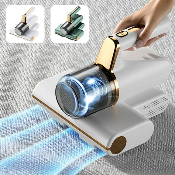 Bed Vacuum Cleaner, Cordless Vacuum Cleaner Pet Hair, Mattress Vacuum Cleaner 8KPa Handheld Deep Mattress Cleaner High-Frequency Double Beat, Suitable for Bedding, Sofa, Other Fabric Surfaces, Green