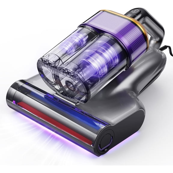 Bed Vacuum Cleaner, Mattress Vacuum with 2 Roller Brushes 253.7nm UV-C Light & ,145?F Heat, HEPA Filter, 18kPa Suction 650W  Handheld Vacuums for Dust & (Corded)