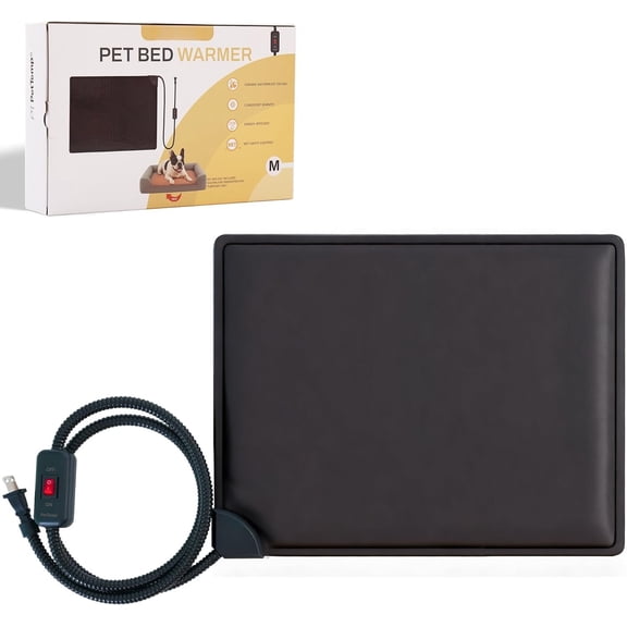 Bed Warmer 15.5 x 12.5 in, Indoor Heated Pad Insert for Cats, Kittens & Small Dogs, Turns Any Pet Bed Into a Cozy Heating Mat, Safe Thermostat & -Resistant Cord