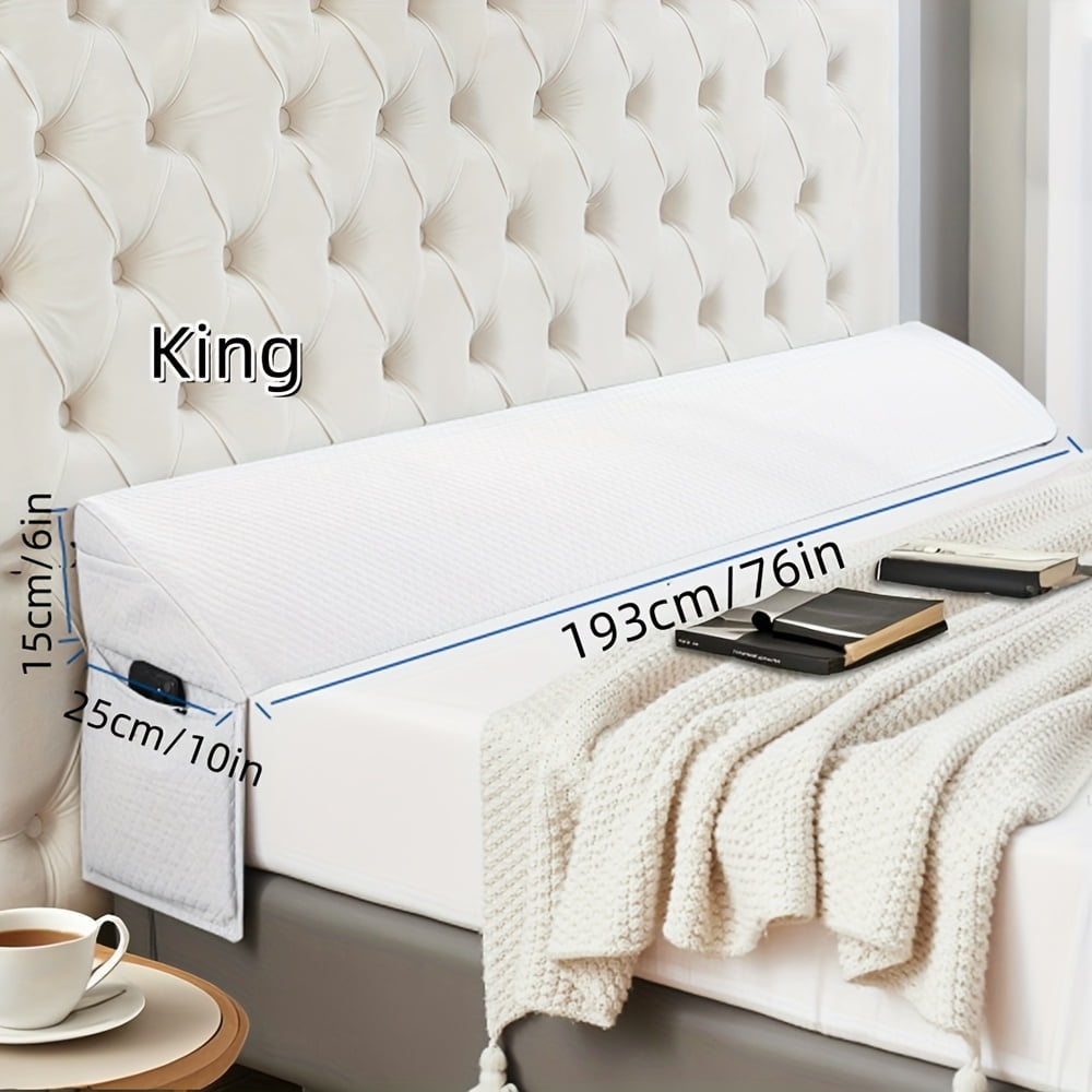 Bed Wedge Pillow for Headboard - Bed Gap Filler Mattress Wedge,  Machine Washable Foam Wedge Pillow for Back Support, Post-Surgery Recovery, Pregnancy, Acid Reflux Relief