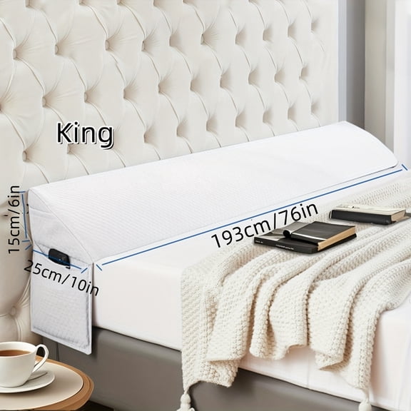 Bed Wedge Pillow for Headboard - Bed Gap Filler Mattress Wedge, Machine Washable Foam Wedge Pillow for Back Support, Post-Surgery Recovery, Pregnancy, Acid Reflux Relief