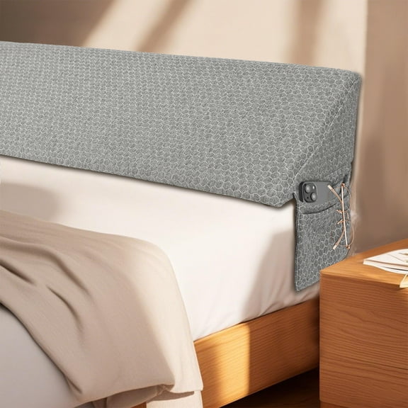 Bed Wedge Pillow - Headboard Pillow Fill The Gap 0-8" Between Headboard and Mattress, gray, M