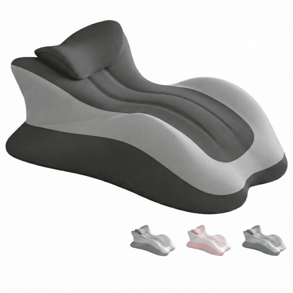 Bed Wedge Pillow for Reading, Relaxing & Prone Phone Use, Memory Foam Backrest Pillow Supportive for Sitting Up in Bed, Leg Elevation, Back Pain Relief, Washable Removable Cover, Black/Gray