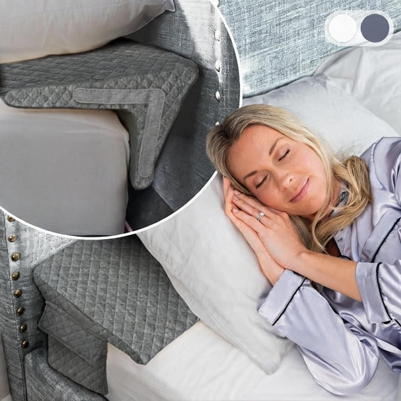 Bed Wedge Pillow Set for Headboard Gap Fill Grey Half King 38 Inch (2-Pack)
