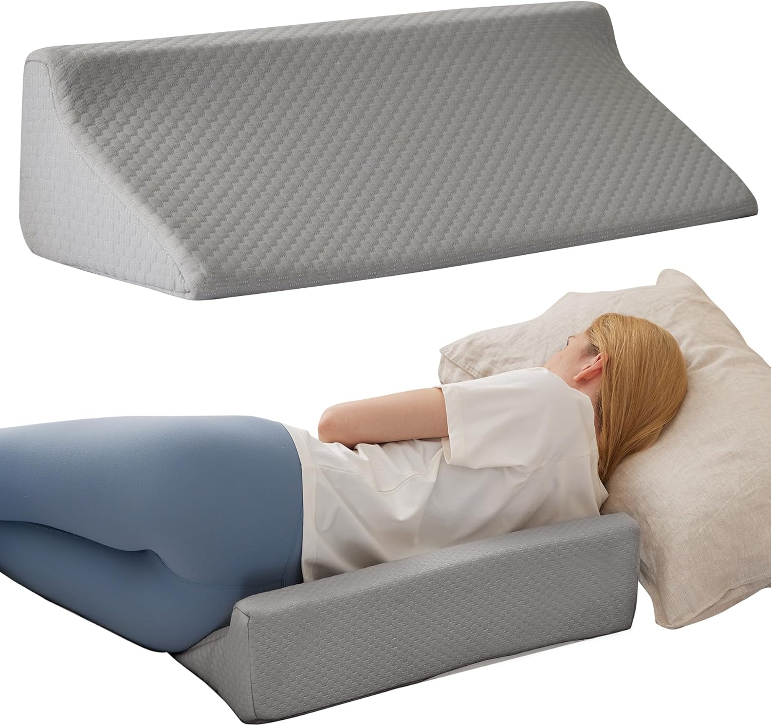 Bed Wedge Pillow, Side Pillows for Sleeping on Side, Body Pillow for
