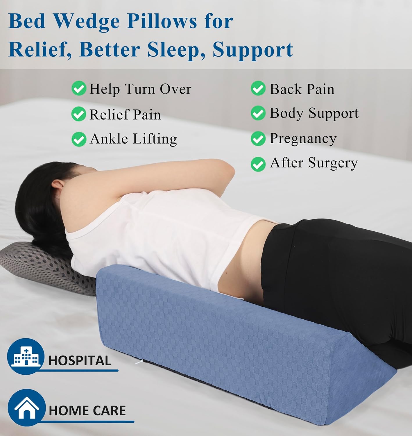 Bed Wedge Pillow for Side Sleepers, Body Position Wedges, Side Wedge