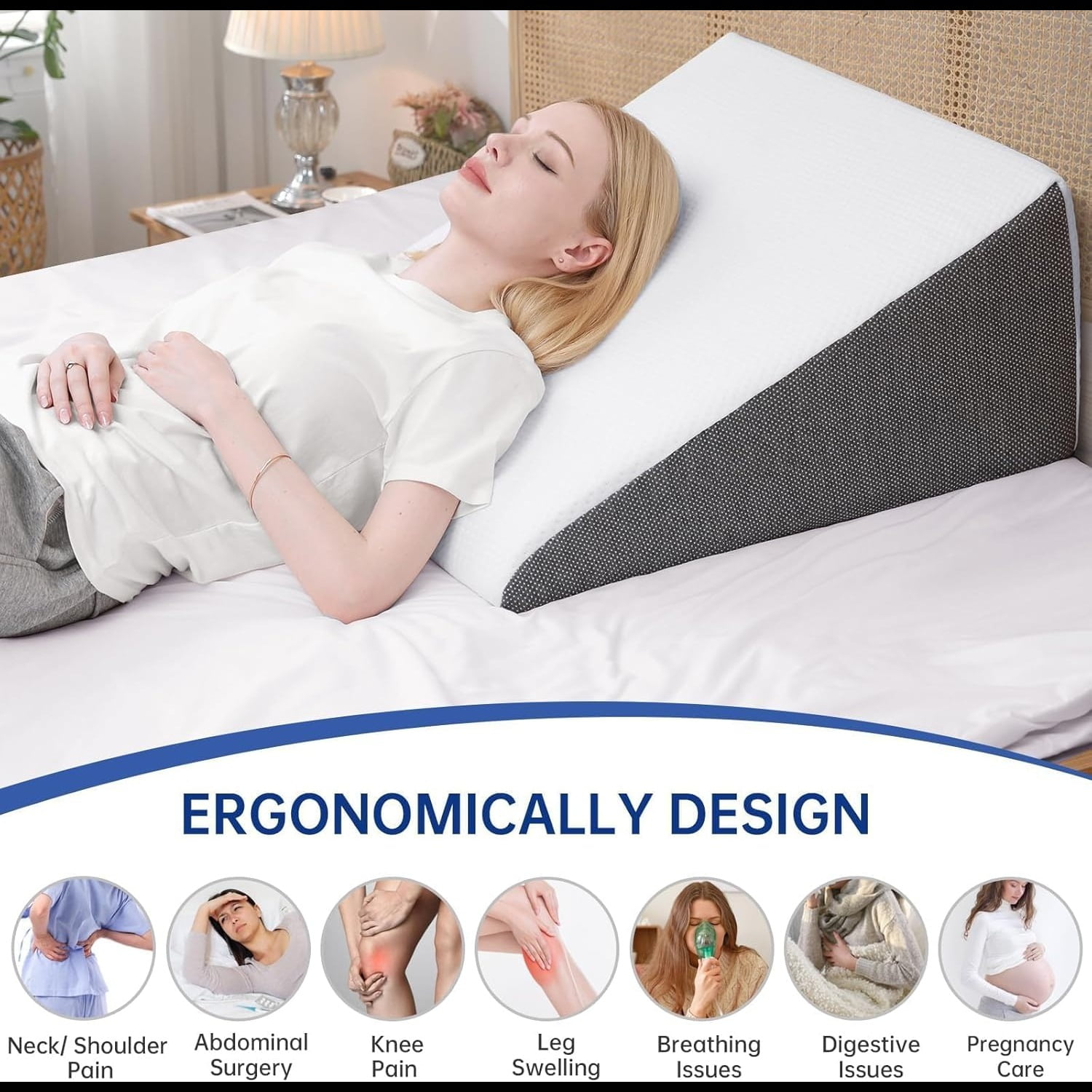 Does A Wedge Pillow Help Snoring Bed Wedge Pillow for Sleeping, 12 Inch Triangle Bed Wedge for Adults
