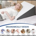 Bed Wedge Pillow for Sleeping, 12 Inch Triangle Bed Wedge for Adults