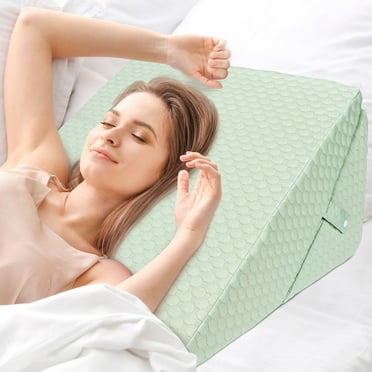 Bed Wedge Pillow for Sleeping, Adjustable Folding Wedge Pillow for Snoring and After Surgery - 9 & 11 Inch, Elevated Triangle Pillow for Back Pain Relief, Acid Reflux, Leg Support, Green