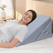 Bed Wedge Pillow for Sleeping, Elevated Wedge Pillow for Sleep Apnea with Air Layer Washable Cover, 12Inch Foam Wedge Triangle Pillow for Acid Reflux, Gerd, Snoring and After Surgery