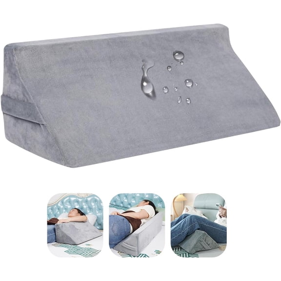 Bed Wedge Pillow for Sleeping & Post Surgery Recovery - Waterproof Positioning Wedge Pillows for Back,Hip & Leg Pain Relief, bed sore Support,Ideal for Side Sleepers,Seniors &Bedridden Patients 23.6"