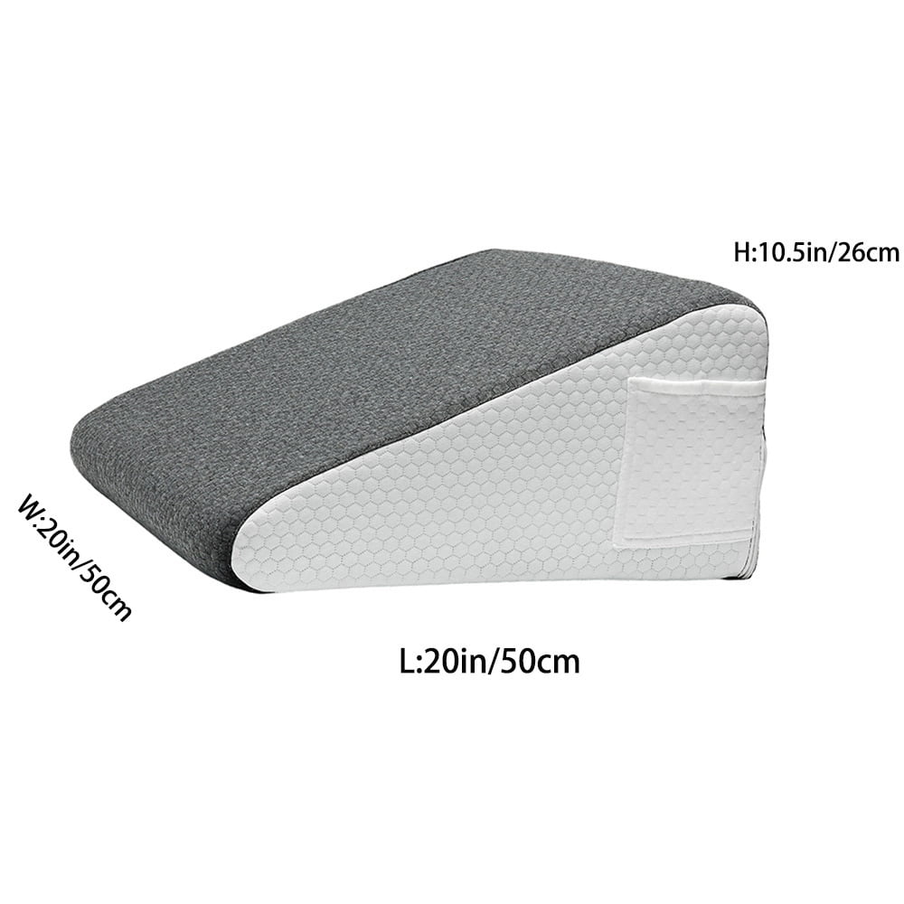 Bed Wedge Pillow Triangle Memory Foam Support Pillow with Soft Top for Sleeping Leg Elevation Back Support