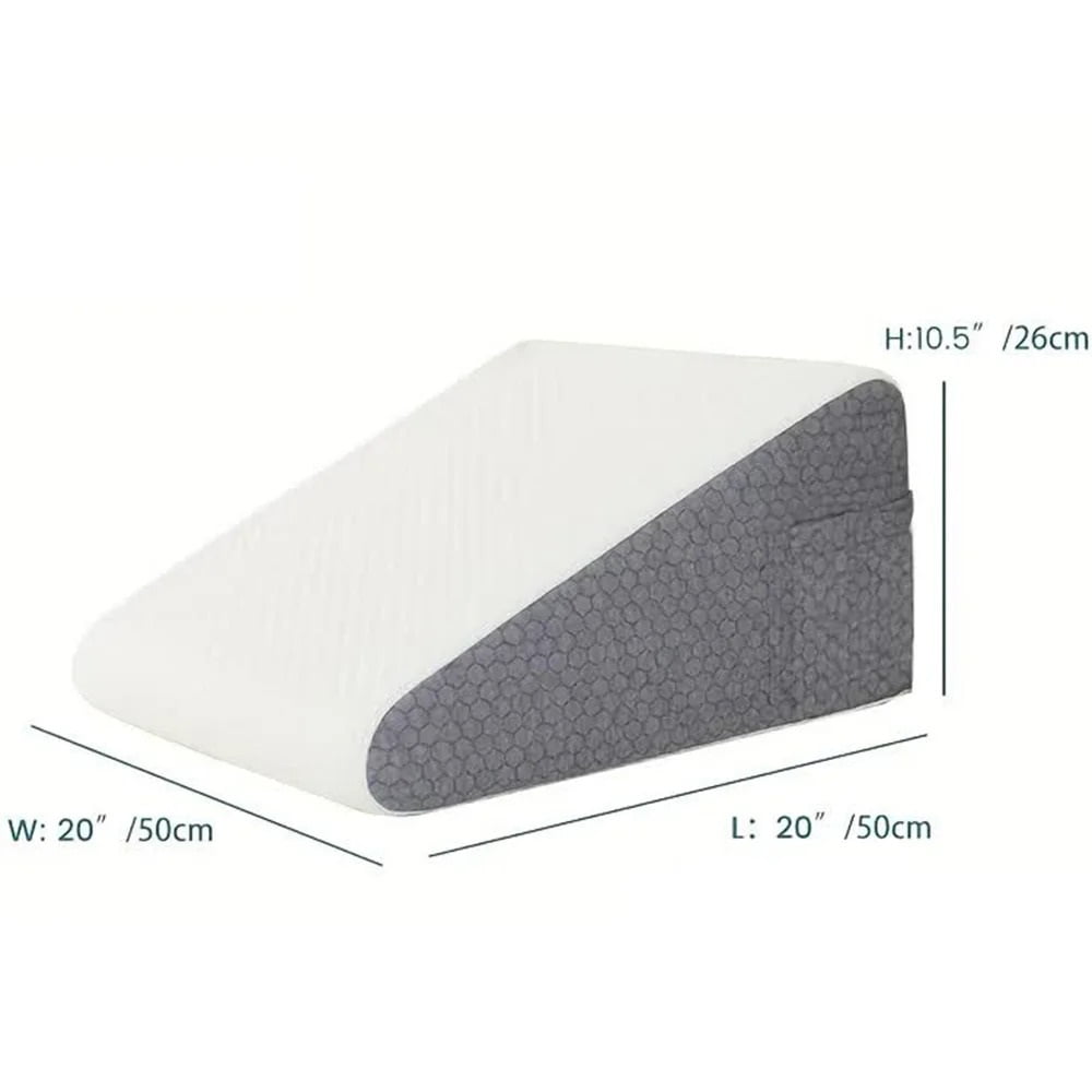 Bed Wedge Pillow Triangle Memory Foam Support Pillow with Soft Top for Sleeping Leg Elevation Back Support