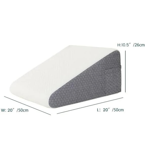 Bed Wedge Pillow Triangle Memory Foam Support Pillow with Soft Top for Sleeping Leg Elevation Back Support