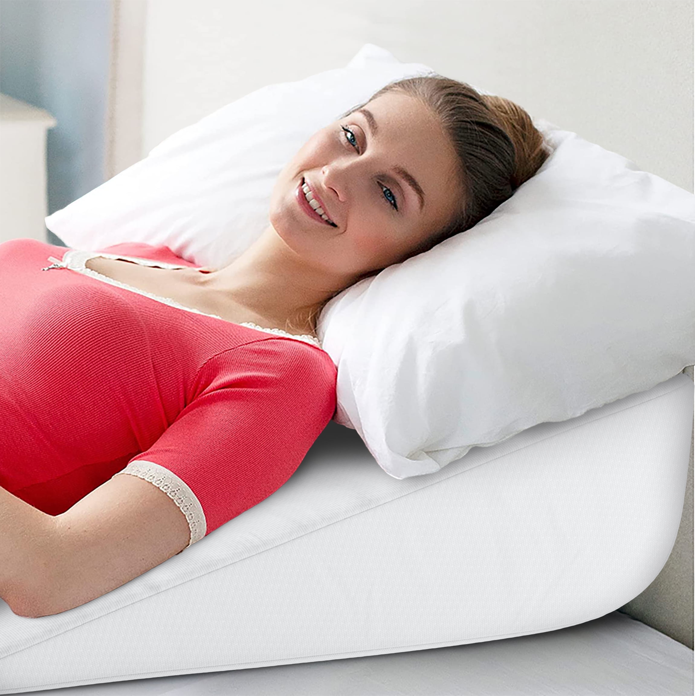 Bed Wedge Pillow, Unique Curved Design for Multi Position Use, Memory  Foam Wedge Pillow for Sleeping, Works for Back Support, Leg, Knee