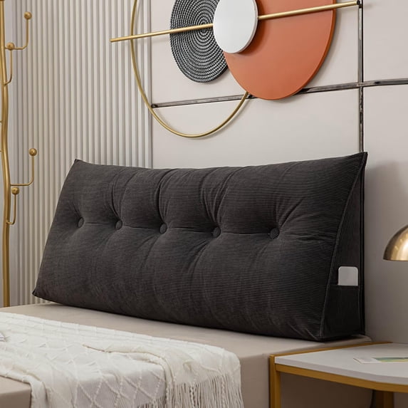 Bed Wedge Pillow for Headboard Soft Triangular Bed Rest Pillow Filled with Cotton Large Headboard Cushion with Back Support for Sitting Up in Bed